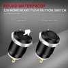 DaierTek 6pcs 12V Momentary Push Button Switch Waterproof Black Metal