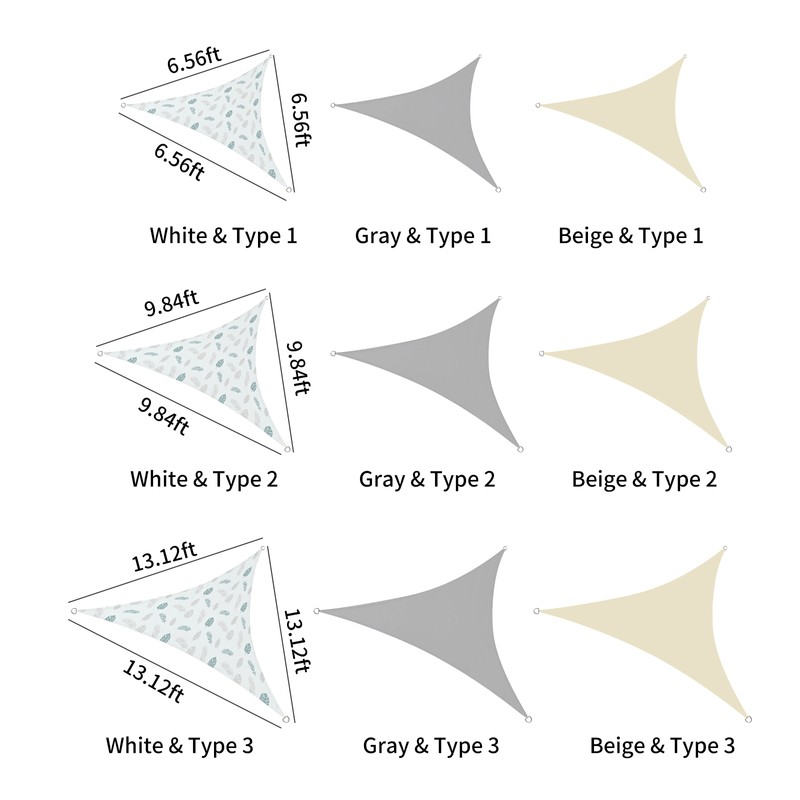 UV Resistant Sun Shade 10 FT Triangle Sail Canopy Garden