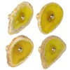 TUMBEELLUWA Natural Yellow Agate Slice Cabinet Knobs, Set of 4