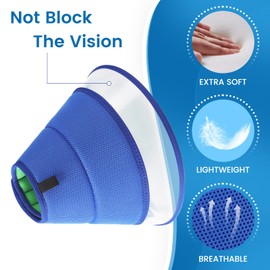 Soft Dog Cone for Dogs After Surgery, Breathable Dog Cones for Large Medium Small Dogs and Cats, Adjustable Dog Recovery Collar for Pets, Lightweight E-Collars for Dogs, Elizabethan Collar(Size 6)
