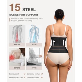 Lover-Beauty Waist Trainer for Women Corset Shapewear Tummy Control Workout Waist Cincher Body Shaper Girdle Black X-Small