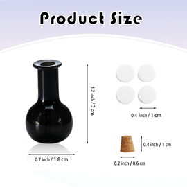 Nuvretk 3PCS Miniature Cat Whisker Vase - Stable Light Bulb Design Clear Glass Vases for Whisker Keepsake, Perfect for Cat Memorial or Home Decor (White, Black and Grey)