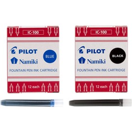 Pilot Namiki IC100 Fountain Pen Ink Cartridge (Pack of 24, Black/Blue)