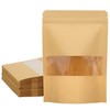 Blisstime 50 Pack Kraft Stand Up Zip Lock Pouch Bags,