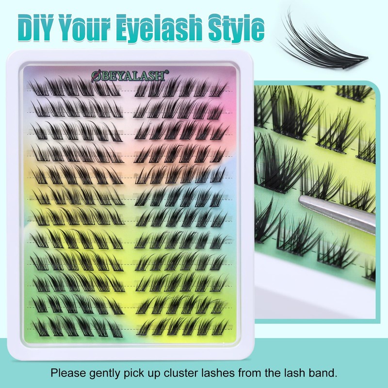 Obeyalash Fox Eye Lashes Eyelash Extensions 144 Pieces Cluster Lashes