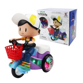 Electric Tricycle Toy Cartoon Motorcycle Vehicle Stunt Performance Music Luminous Lights:_Girl
