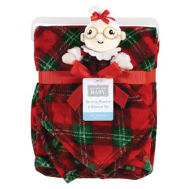 Hudson Baby Unisex Baby Plush Blanket with Security Blanket, Mrs. Claus, One Size