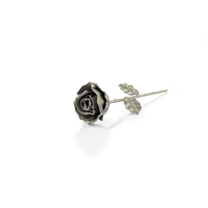 Wrought Iron Eternal Rose - Hand Forged (Grey)