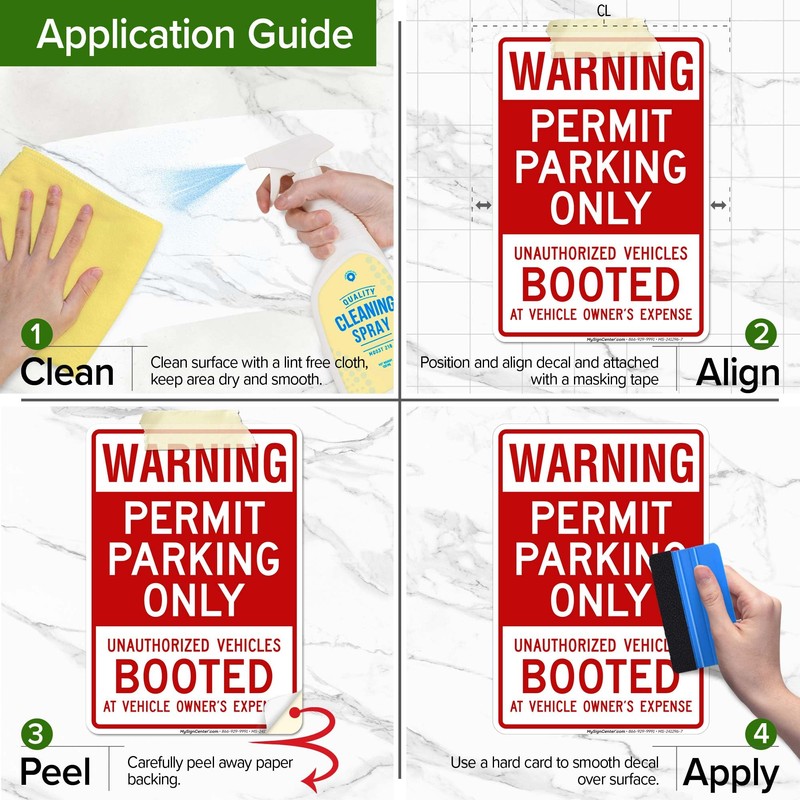 Warning Permit Parking Only Unauthorized Vehicles Booted At Vehicle Owner'S