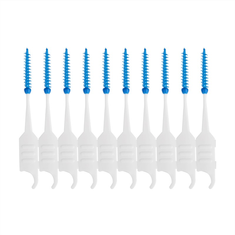 400PCS Interdental Brushes Double-ended Silicone Toothpick Dual-ended Dental Floss Pick