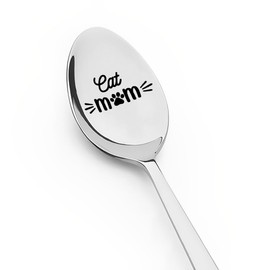 Funny Cat Mom Spoon Gifts for Mom Sister Mothers Mother's Day gifts for Friend Mother Birthday Gift for Cat Lover Gifts for Cat Owner Tea Coffee Spoon for Girlfriend Wife Anniversary Wedding Gift
