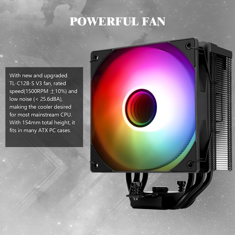 Thermalrlght Assassin Spirit 120 Vision ARGB Black CPU Air Cooler,
