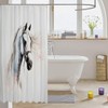 Manfei White Horse Shower Curtain with Hooks,Rustic Farmhouse Animal Bath