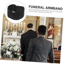 NUOBESTY Funeral Mourning Arm Band 25pcs Elastic Black for Football Cemetery Memorial Service