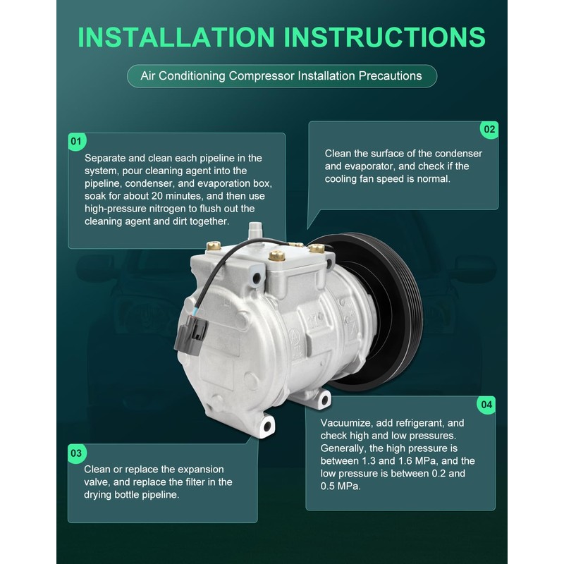 SCITOO AC Compressor 1990-1993 Fit for Honda for Accord 2.2L