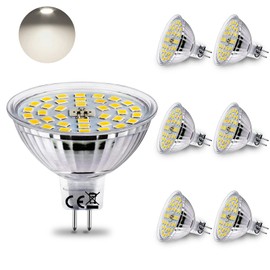 HiBay LED Bulb GU5.3 4W MR16 LED Spotlight 400 LM Replaces 35W Neutral White 4000K Spot 12V AC/DC Not Dimmable Set of 6