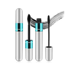 DAMUSI 4D Silk Fiber Lash Mascara, 2 in 1 Lash Cosmetics Vibely Mascara, 5x Longer, Thickening Effect, Natural Lengthening Waterproof