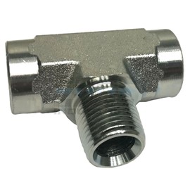 EDGE INDUSTRIAL Steel Male Branch TEE 1/2" FNPT x 1/2" MNPT HYDRUALIC/Fuel/AIR/Water/Oil/Gas/WOG