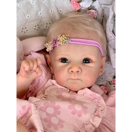 Anano Full Body Silicone Vinyl 18 Inch Reborn Baby Dolls Realistic Girl Toddler Doll Real Baby Water Proof Anatomically Correct Newborn Doll with Rooted Hair for Kids Ages 3+