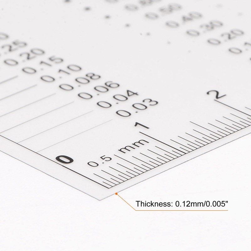 HARFINGTON 5pcs High Precision SEC Size Estimation Chart 8x5.5cm 0.2mm