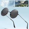 GVSAVY 2 Pairs Black Frame Gray Flake Round Sunglasses with