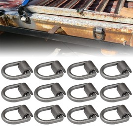 1/2" Heavy Duty Weld-On Forged D Ring with Welding Clips, 12Pcs Trailer Tie Down D Ring Anchor for Truck Cargo with MBS 12,000 lbs
