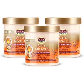African Pride Budín De Rizos Hinchables Shea Miracle (Paquete De 3) - Contiene Manteca De Karité Y Mango Africano Para Definir Rizos Y Bobinas Y Domar El Encrespamiento Del Cabello, 15 Oz