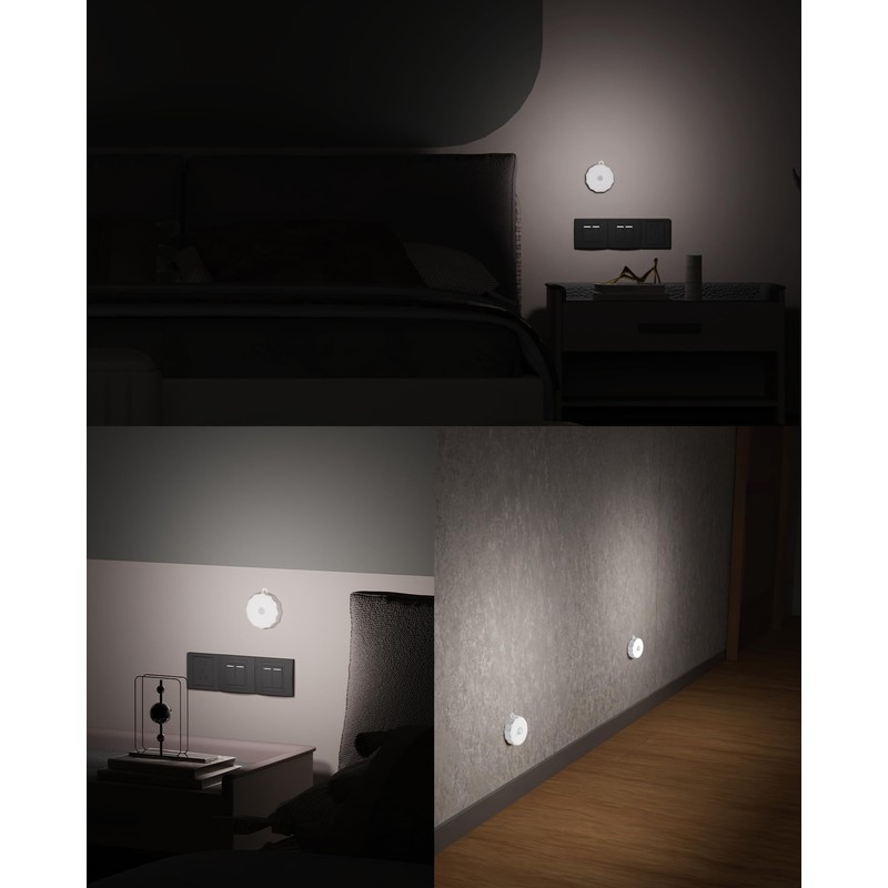 3-Pack Battery Operated Motion Sensor Lights, Stick-On Night Light, Wireless