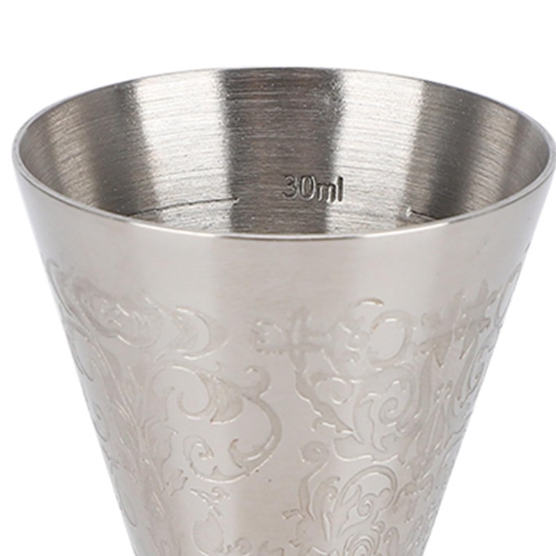 Cocktail Measuring Cup with Scale 30ml 45ml Stainless Steel Floral