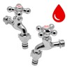 Coupling Cross Horizontal Faucet Red Multipurpose faucet