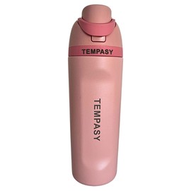 TEMPASY Premium Stainless Steel Water Bottle – Leak-Proof, BPA-Free with Straw and Grip – perfect for Travel, Sport, Gym and Outdoor Adventures.(Pink Rose, 20 Oz)