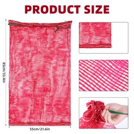 SynHHergyx 50Pcs Extra Large Mesh Produce Bags, 60 lbs Onion Bag 21” x 32” Reusable Washable Breathable Vegetable Storage Net Bags with Drawstring for Firewood Onions Potatoes Carrot Corn Crawfish