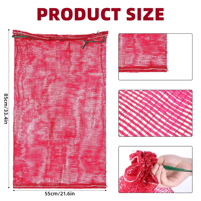 SynHHergyx 50Pcs Extra Large Mesh Produce Bags, 60 lbs Onion