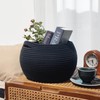 Goodpick Round Rope Storage Basket, Black Small Basket for Socks,