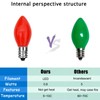 25 Pack C7 Red LED Christmas Light Bulb, C7 Red