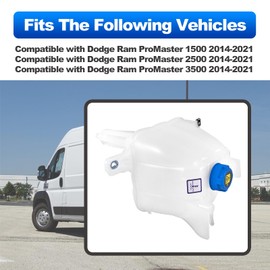 TEMSONE Upgrade 603-832 Coolant Reservoir Tank Compatible with Dodge Ram ProMaster 1500 2500 3500 2014-2021 Replace# 52014880AA