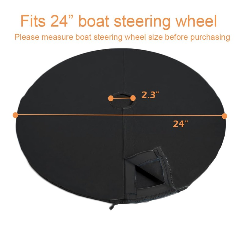 Boat Steering Wheel Cover - 24" Marine Steering Wheel Storage