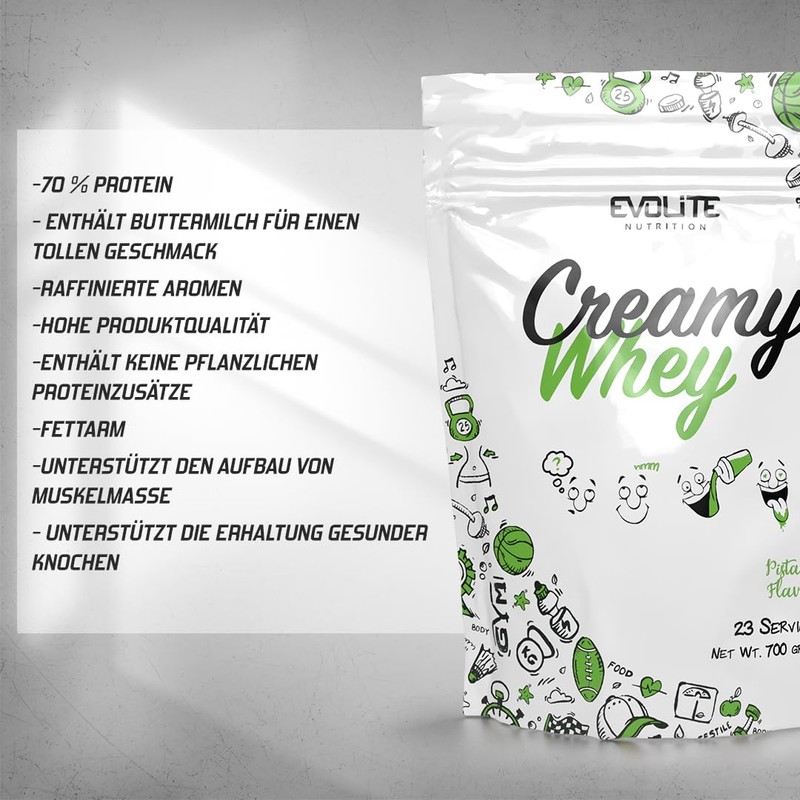 Evolite Whey Protein Powder 700 g with Buttermilk, Pistachio