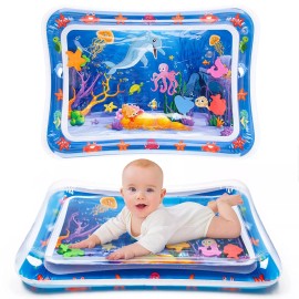 Yeeeasy Tummy Time Water Mat丨Inflatable Play Mat for Babies, Blue