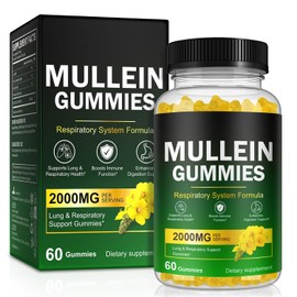 Mullein Gummies - Mullein Leaf Extract for Lungs, Mullein Leaf Gummies 2000mg - Lung and Respiratory System Support, Vegan & Non-GMO