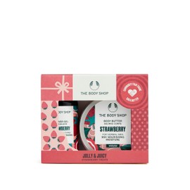 The Body Shop Jolly & Juicy Strawberry Treats Body Care Holiday Gift Set, Vegan, 2-Piece Set
