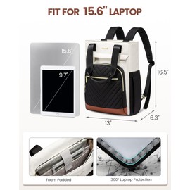 LOVEVOOK Laptop Backpack for Women, 15.6 Inch Work Laptop Bag Teacher Nurse Backpack, Wide Open Travel Tote Backpack Purse Business Computer Daypack