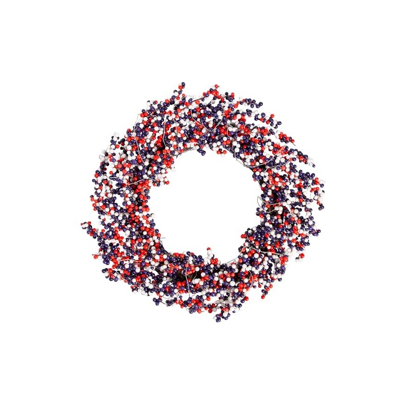 Light-Up Red White & Blue Patriotic Wreath