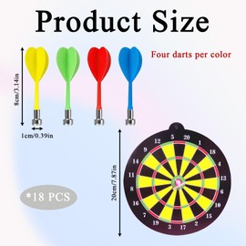 18 Pcs Kids Darts, Kids Dart Board, Portable Replaceable Kids Dart Board Set Easy to Install Friendly Parlor Game Suitable for Family Bar Arcade