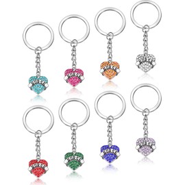 Hicarer 8 Pcs 2025 Nurse Keychain Bulk Cna Nurse Week Appreciation Gifts Nurse Party Favors Heart Nurse Keyring with Crystal Pendant for Nursing Student Doctor Birthday Thank You Gifts