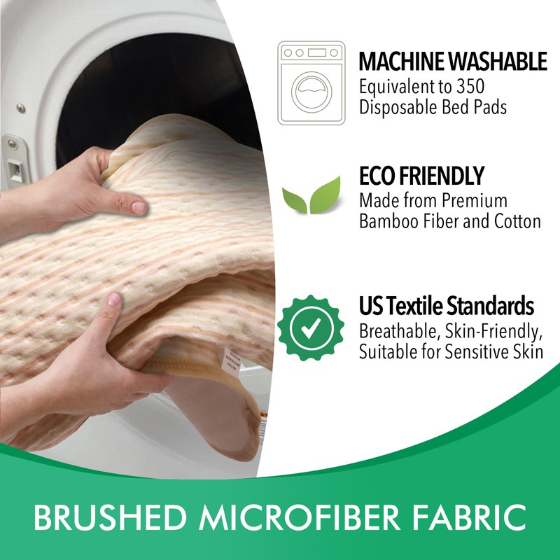 Bed Pads for Incontinence Washable Waterproof, 36" x 34" (Pack