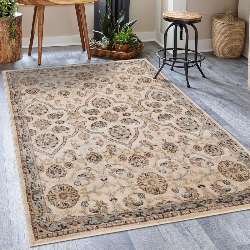 Luxe Weavers Ivory 8x10 Oriental Area Rug