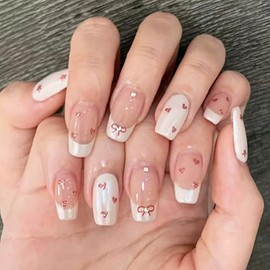 Paquetes de 6 (144 piezas) | Uñas postizas reutilizables | Uñas bonitas | Paquete de 6 estilos | 12 tamaños | 24 piezas de cada estilo | Lazo con temá