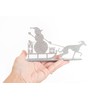 Whippet Greyhound Pulling Snowman on Sledge Silhouette Ornament - Handmade