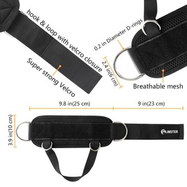 Foot Straps Cable Pull for Pulley Fitness with Fixed Rope, Kickbacks Foot Strap with 4 D-Rings and Neoprene, (Pack of 2) Ankle Straps for Women and Men Glutes and Leg Training